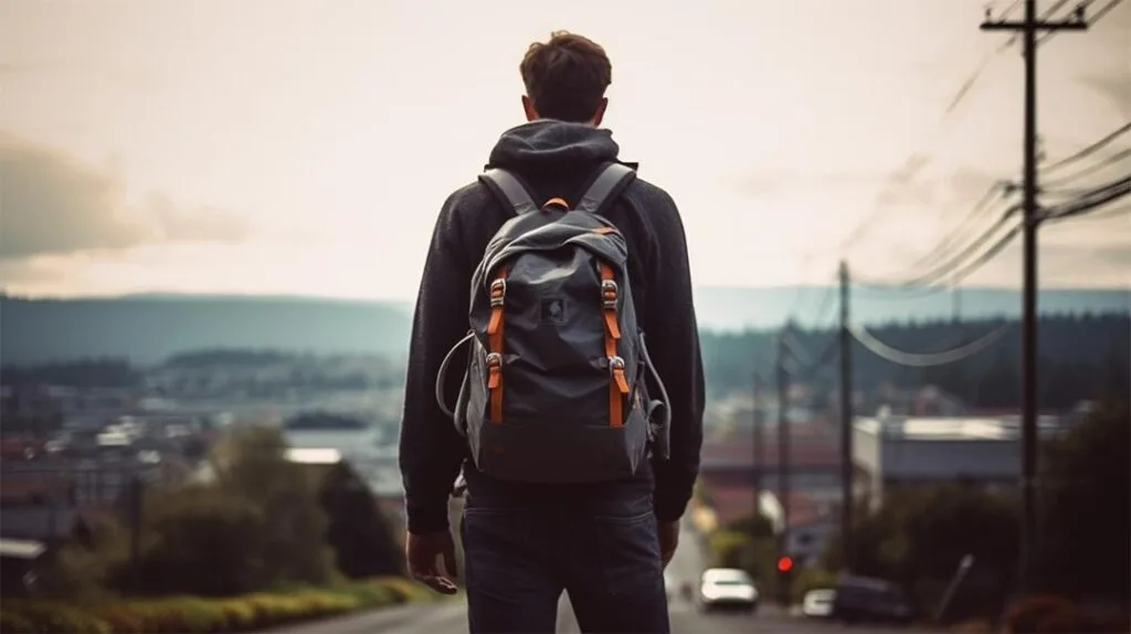 The man with the backpack