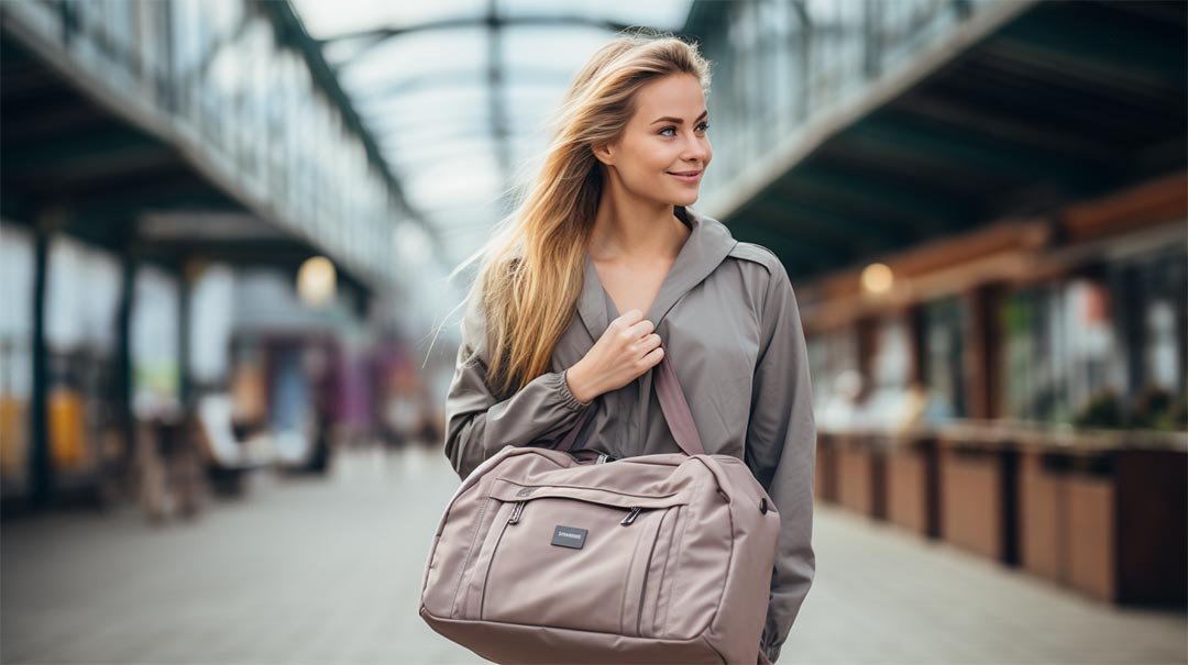 minimalist nylon duffel bag