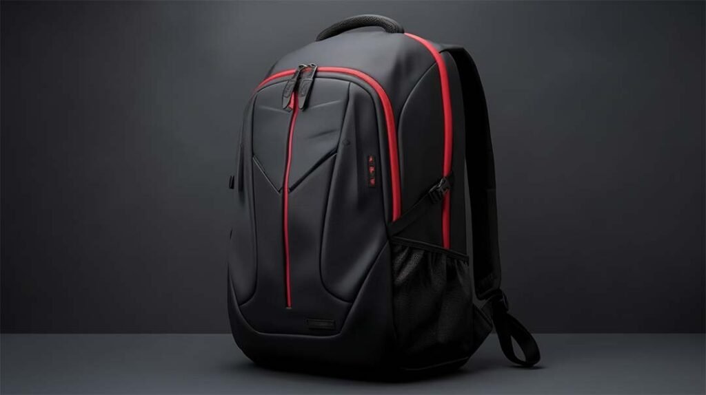 red and black backpack