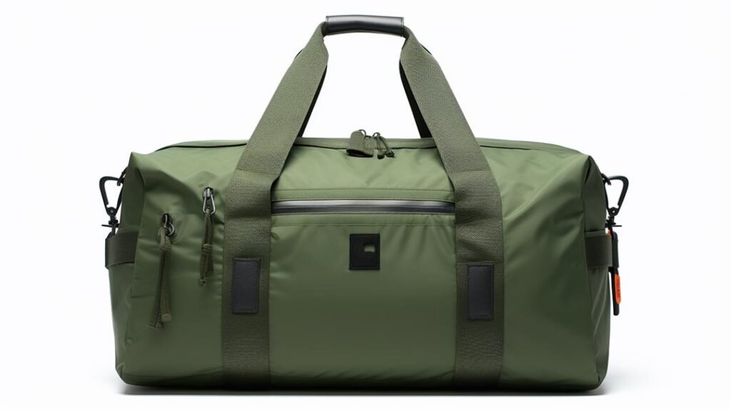 green duffel bag