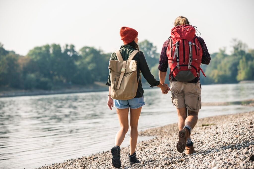 backpacks walking